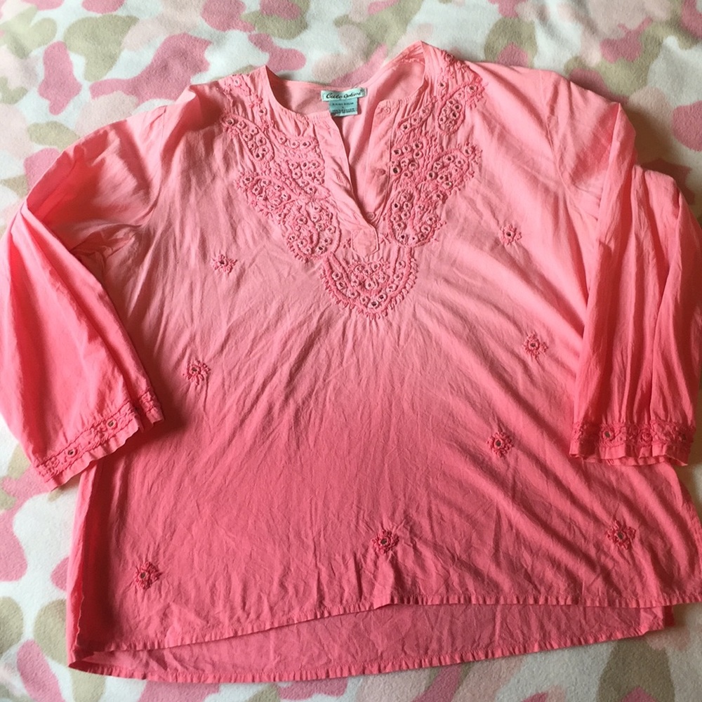 Pink ombré cotton shirt